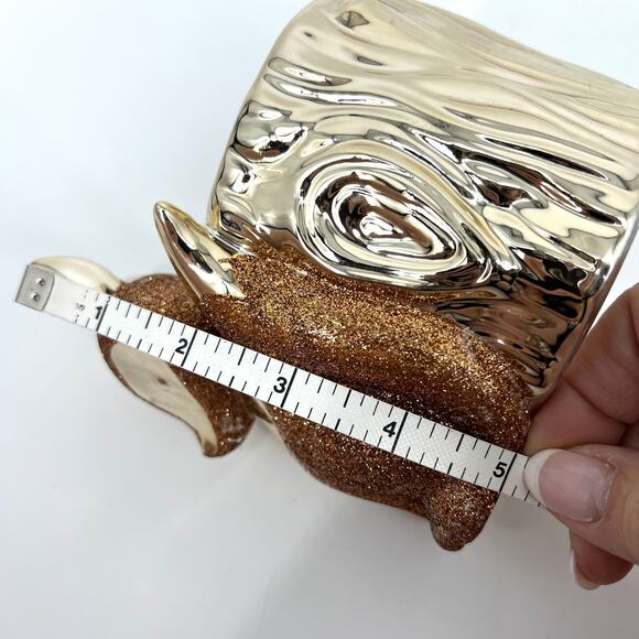 Bath and Body Works Glitter Rose Gold Fox Tree Stump Decorative Holder for Soap - Picture 4 of 6